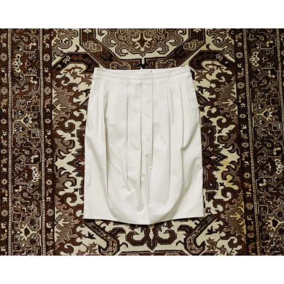 \'S Max Mara Ecru Beige Front Pleat Skirt US 4 NWT